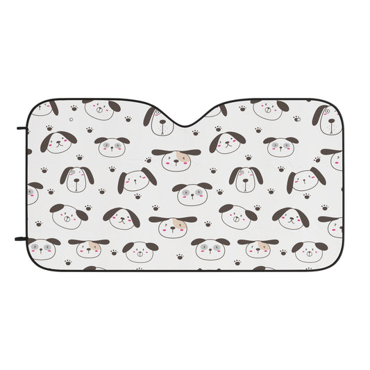 Dog Pattern Car Sun Shade — Cute Puppy Windshield Protector