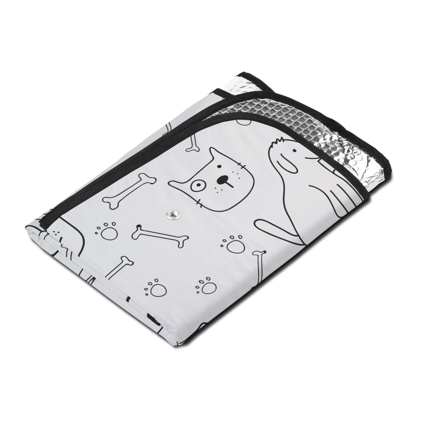 Dog Pattern Car Sunshade — Cute Paw Print Windshield Shade