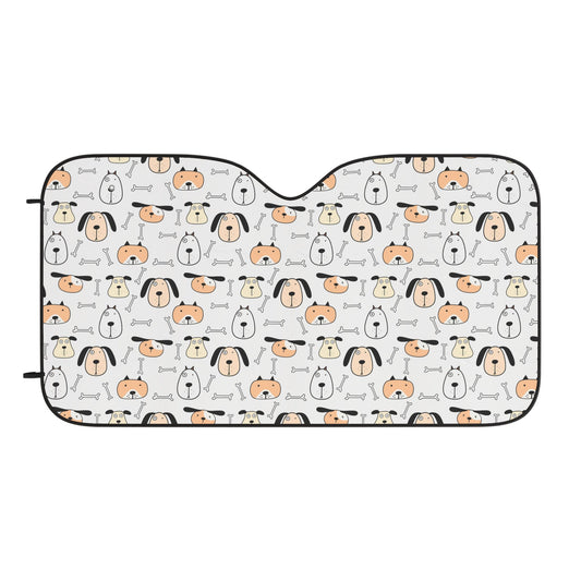Cute Dog Pattern Car Sun Shade — UV Reflective Windshield Cover