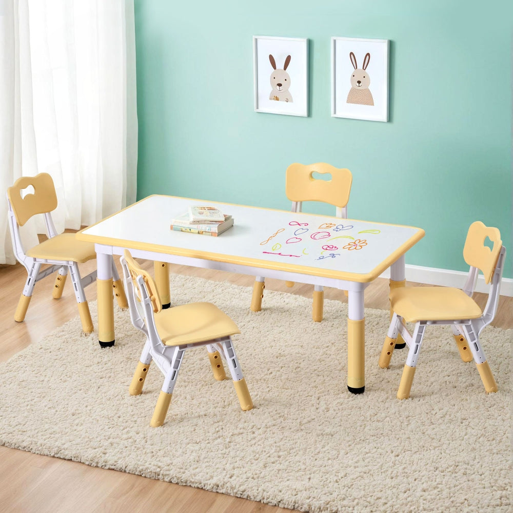 1 Keezi Kids Table and 4 Chairs Set Graffiti