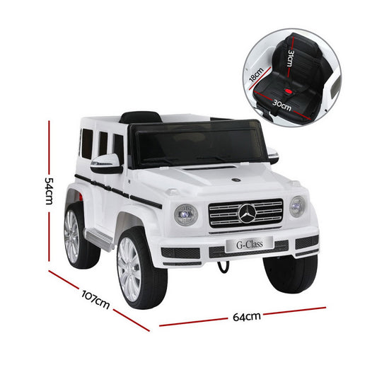 Kids Ride On Car Licensed G500 Electric Toys Horn Remote 12V White