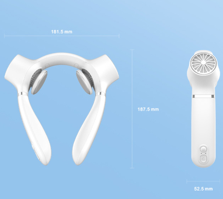 White Portable Neck Fan: Hands-Free Wearable Air Conditioner with 4000mAh Battery for Australian Travel & Daily Use