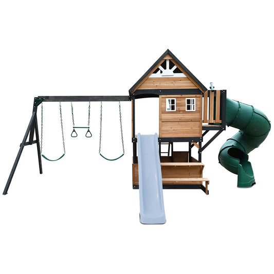 Lifespan Kids Claremont Swing Set & Play Centre with 2.2m Slide (Pastel Blue)