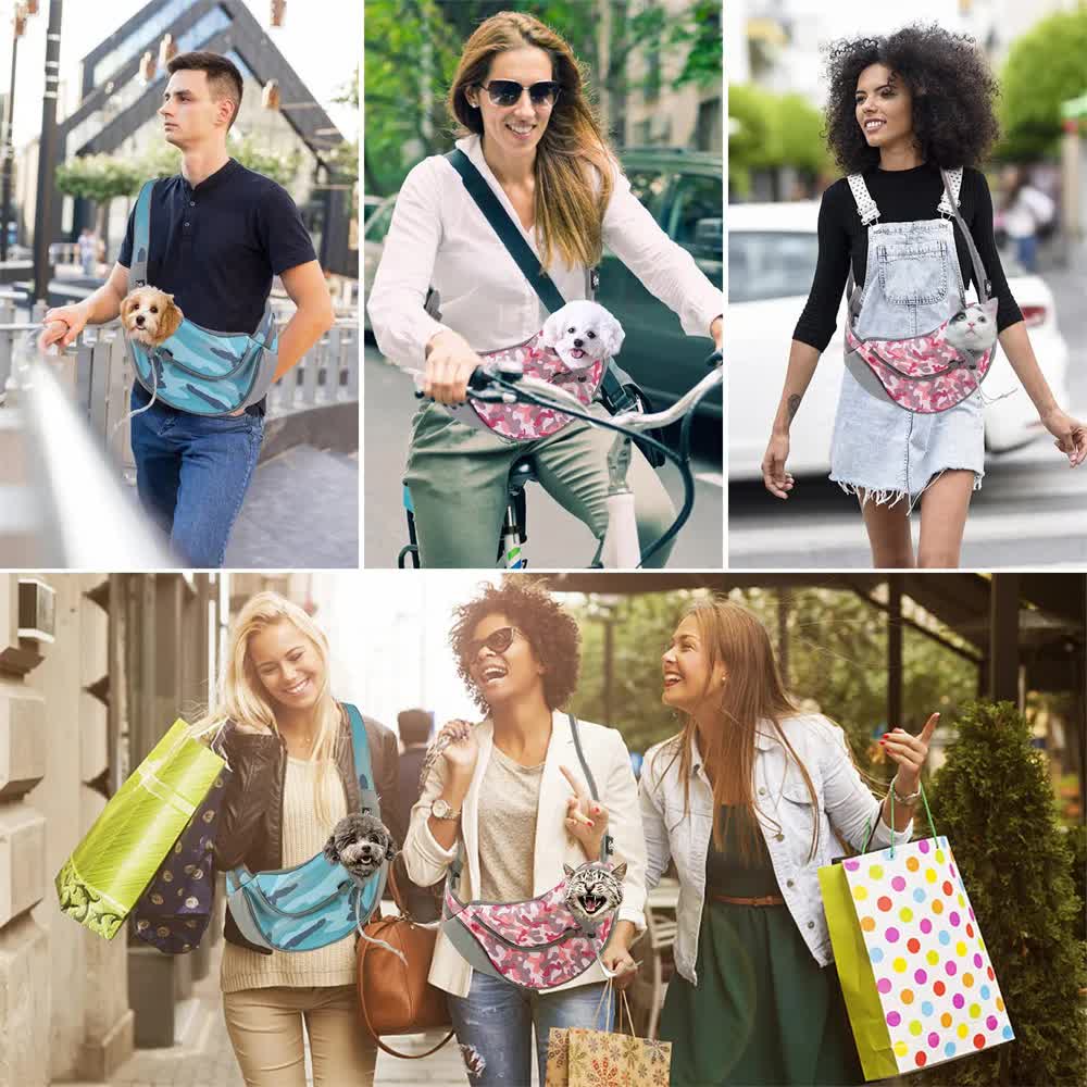 Size S Pink Lightweight Single Shoulder Pet Sling Bag - Stylish Durable Oxford Fabric Carrier