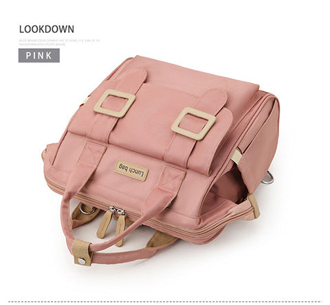 Pink Multifunctional Insulated Lunch Bag for Women - Waterproof, Lightweight, and Stylish for Picnics and Outings