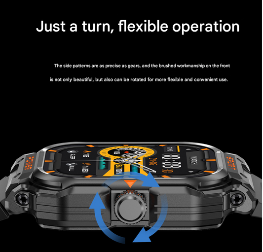 Black 2-in-1 Smartwatch with Earbuds and 2.01-Inch HD Screen for Sports