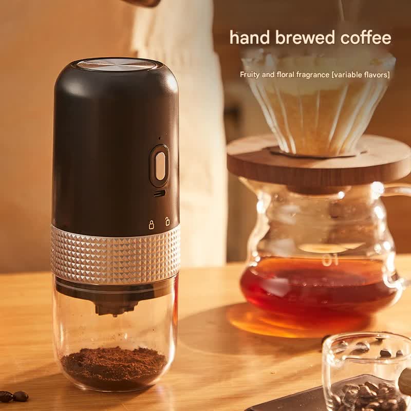 Wireless Portable Electric Coffee Grinder - Adjustable Coarseness, USB-C Rechargeable, One-Touch Operation(black)