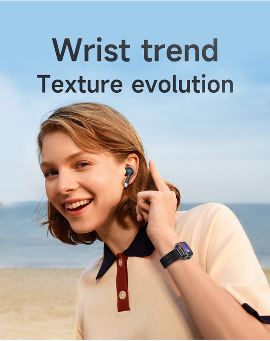 Smartwatch with Built-in TWS Earbuds & Silicone Sleeve - 2.01 HD Screen Health Monitoring Bluetooth Calls & Music(Gray rubber)"