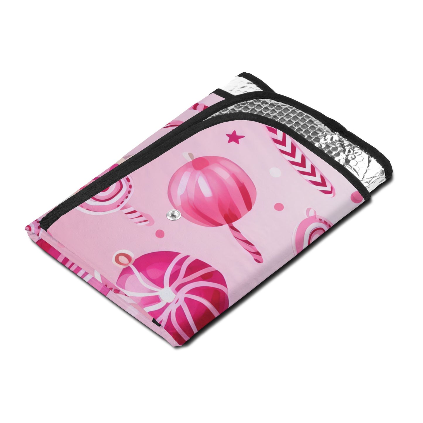 Pink Candy Pattern Car Sun Shade – Cute Front Windshield Protector