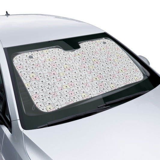 Cute Polar Bear Pattern Car Sun Shade — UV Windshield Protector