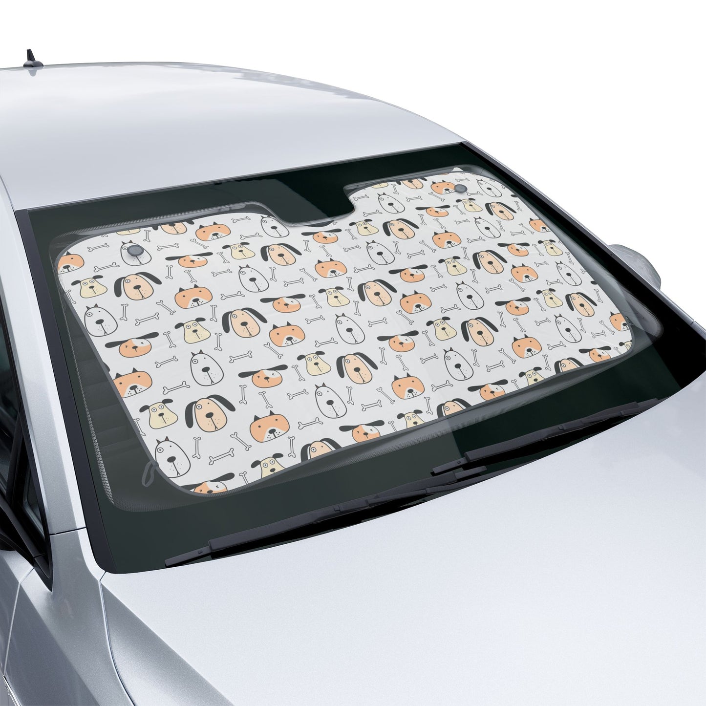 Cute Dog Pattern Car Sun Shade — UV Reflective Windshield Cover
