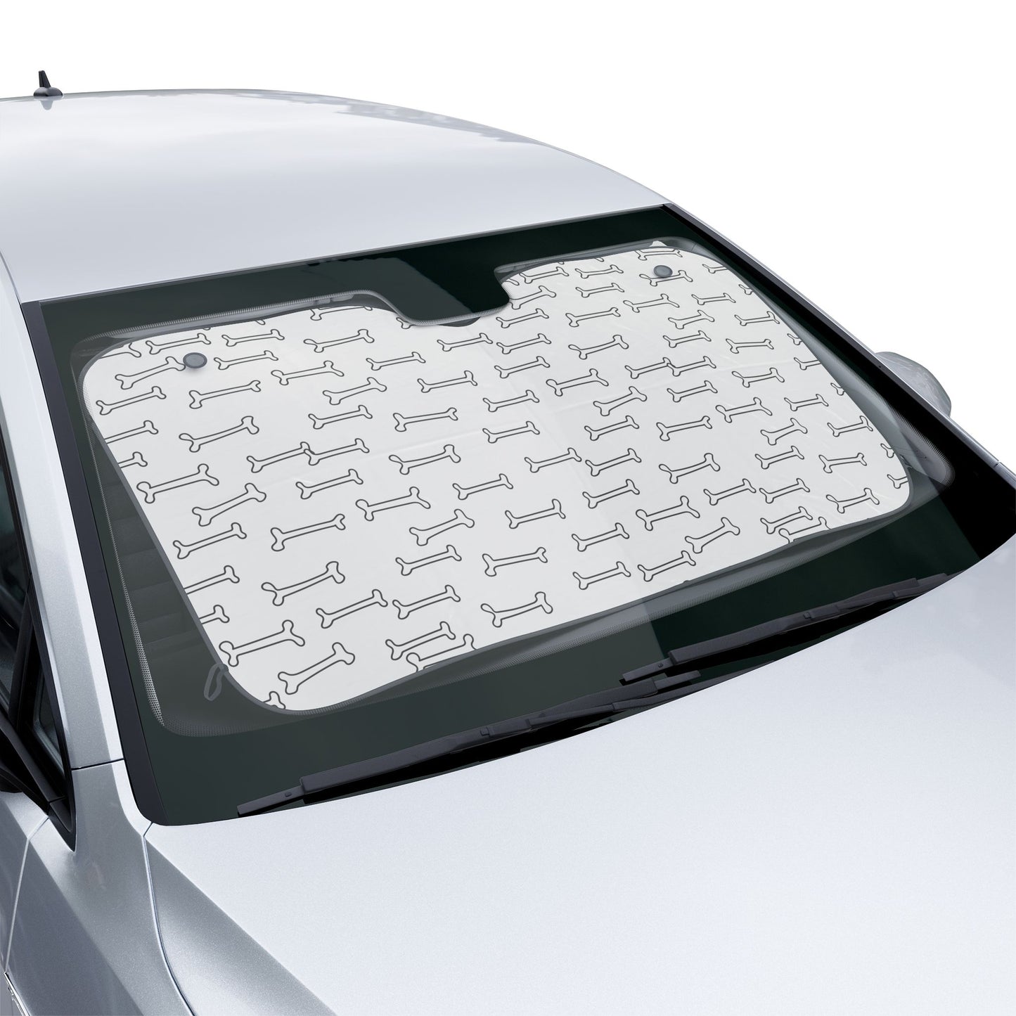 Dog Bone Pattern Car Sun Shade — Front Windshield UV Sunshade