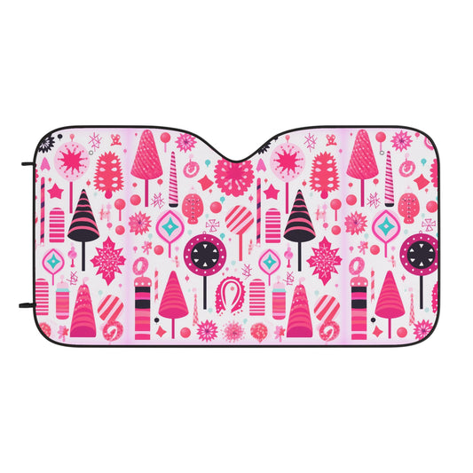 Pretty In Pink Christmas Car Sun Shades