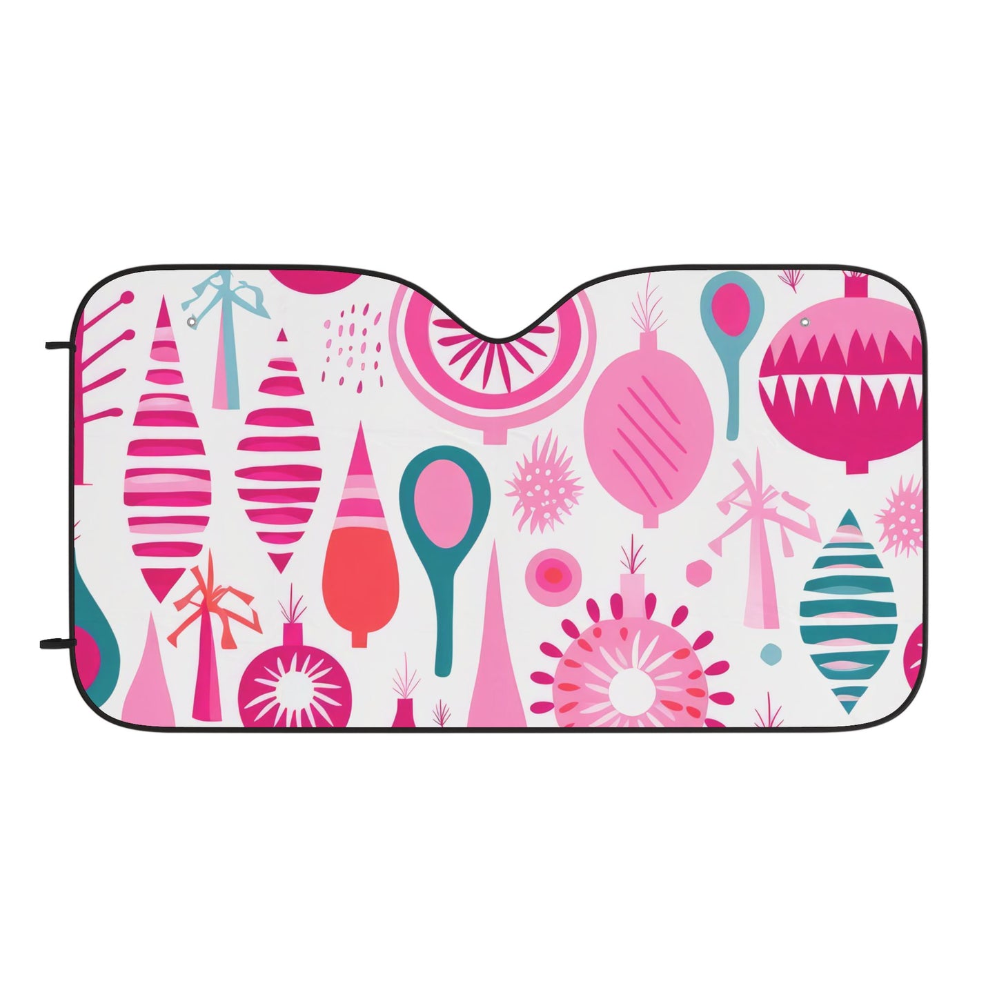 Festive Pink Ornaments Car Sun Shade