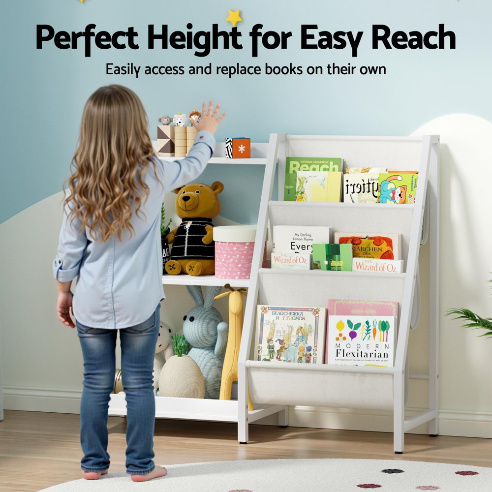 Keezi 3-Tier Kids Bookshelf Bookcase Children Toy Storage Organizer Rack Display Shelf