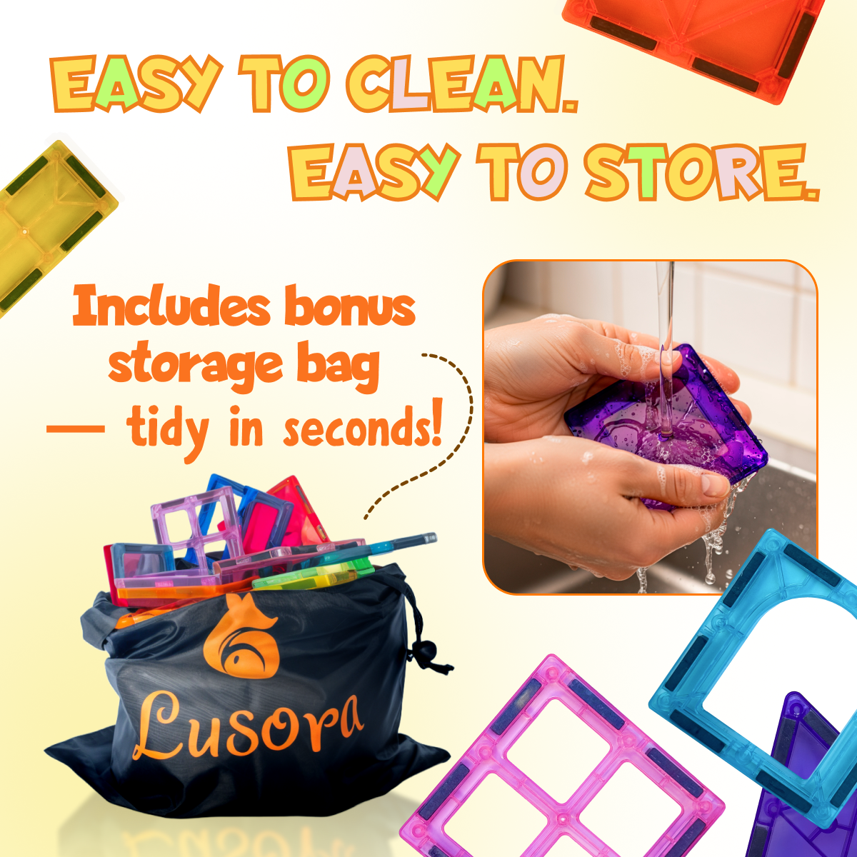 Hundred And Two Pieces Magnetic Tiles Building Set