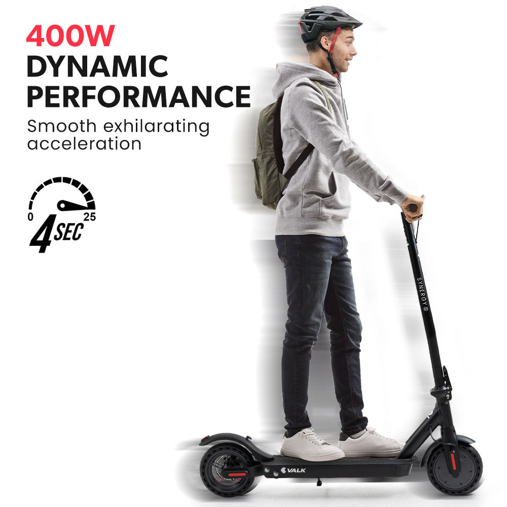 VALK Synergy 5 Electric Scooter, 400W, AU Compliant, Motorised eScooter for Adults, Black