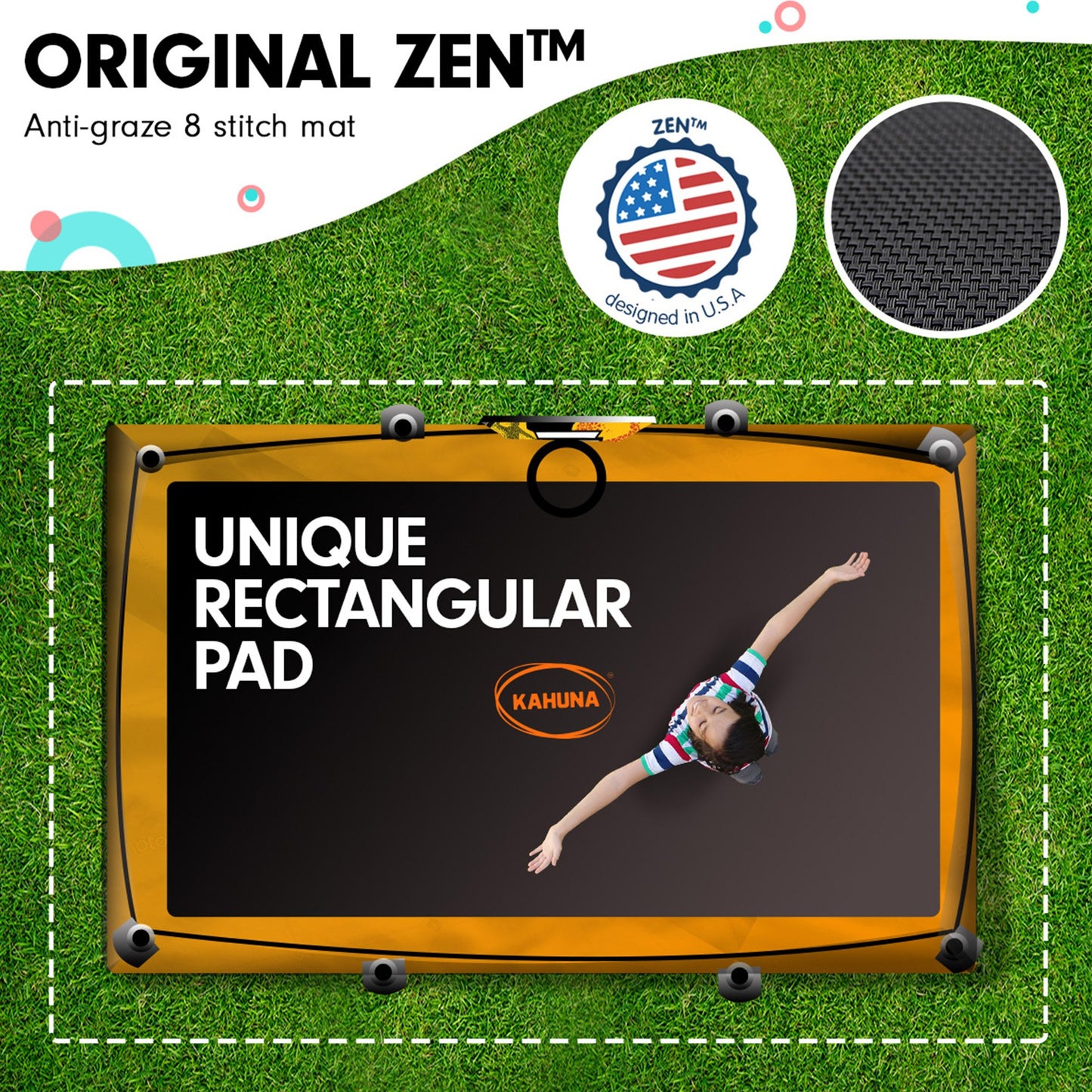 Kahuna 6 Ft X 9 Ft Rectangular Outdoor Trampoline With LED Basketball Set Orange