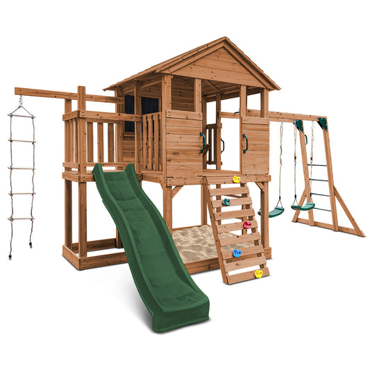 Lifespan Kids Kingston Cubby House with 2.2m Slide (Green)