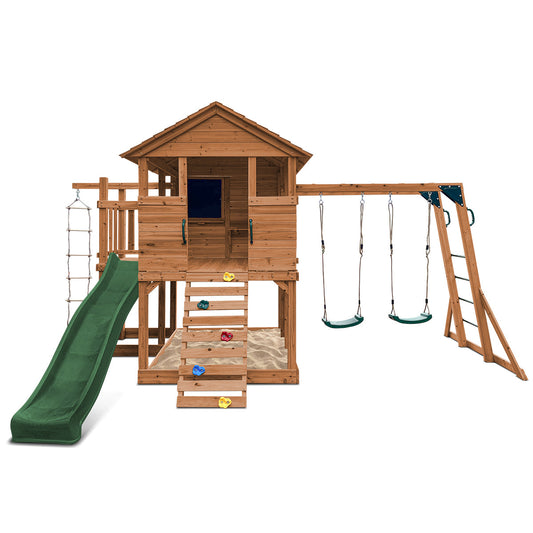 Lifespan Kids Kingston Cubby House with 2.2m Slide (Green)