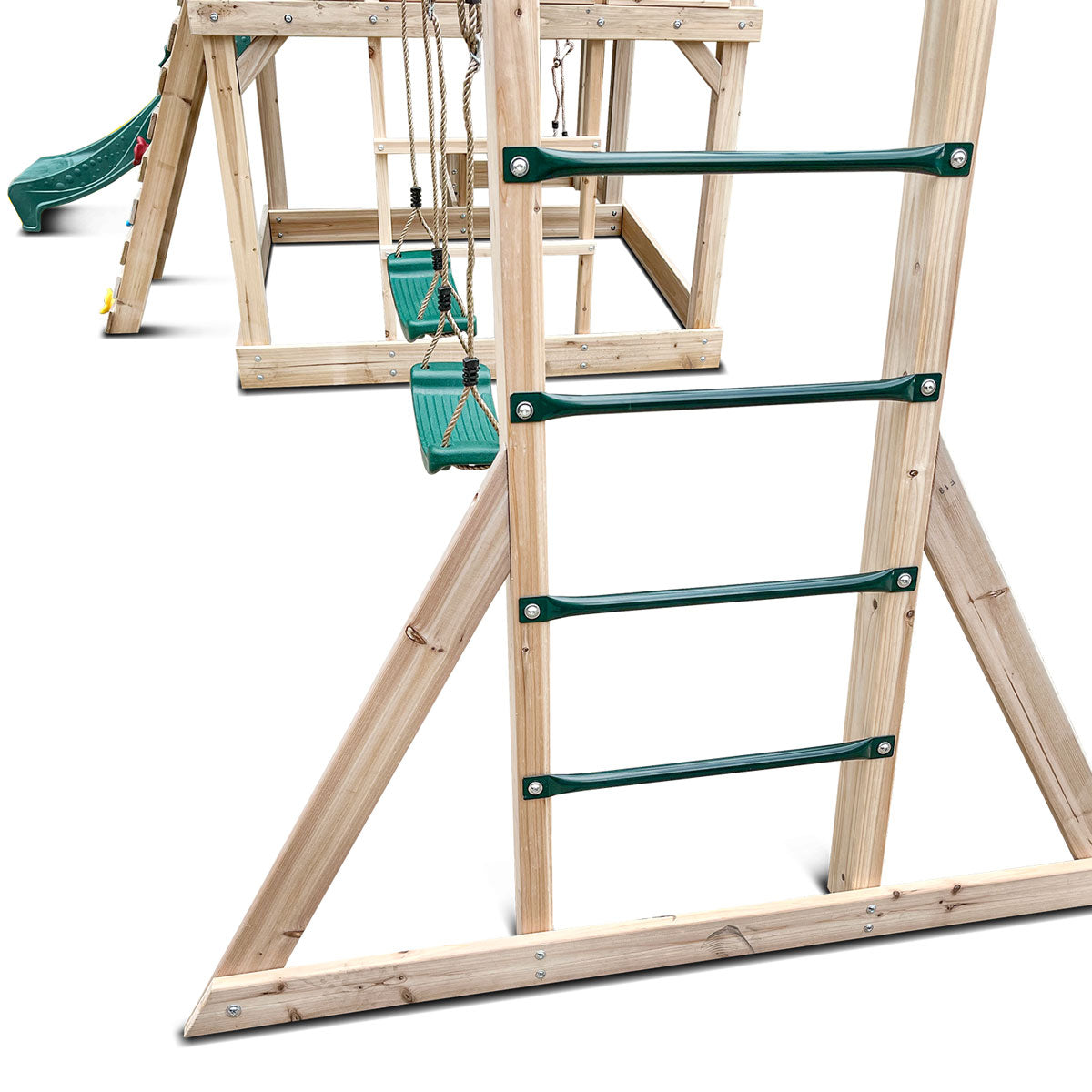 Lifespan Kids Kingston Cubby House Swing Set with 2.2m Green Slide