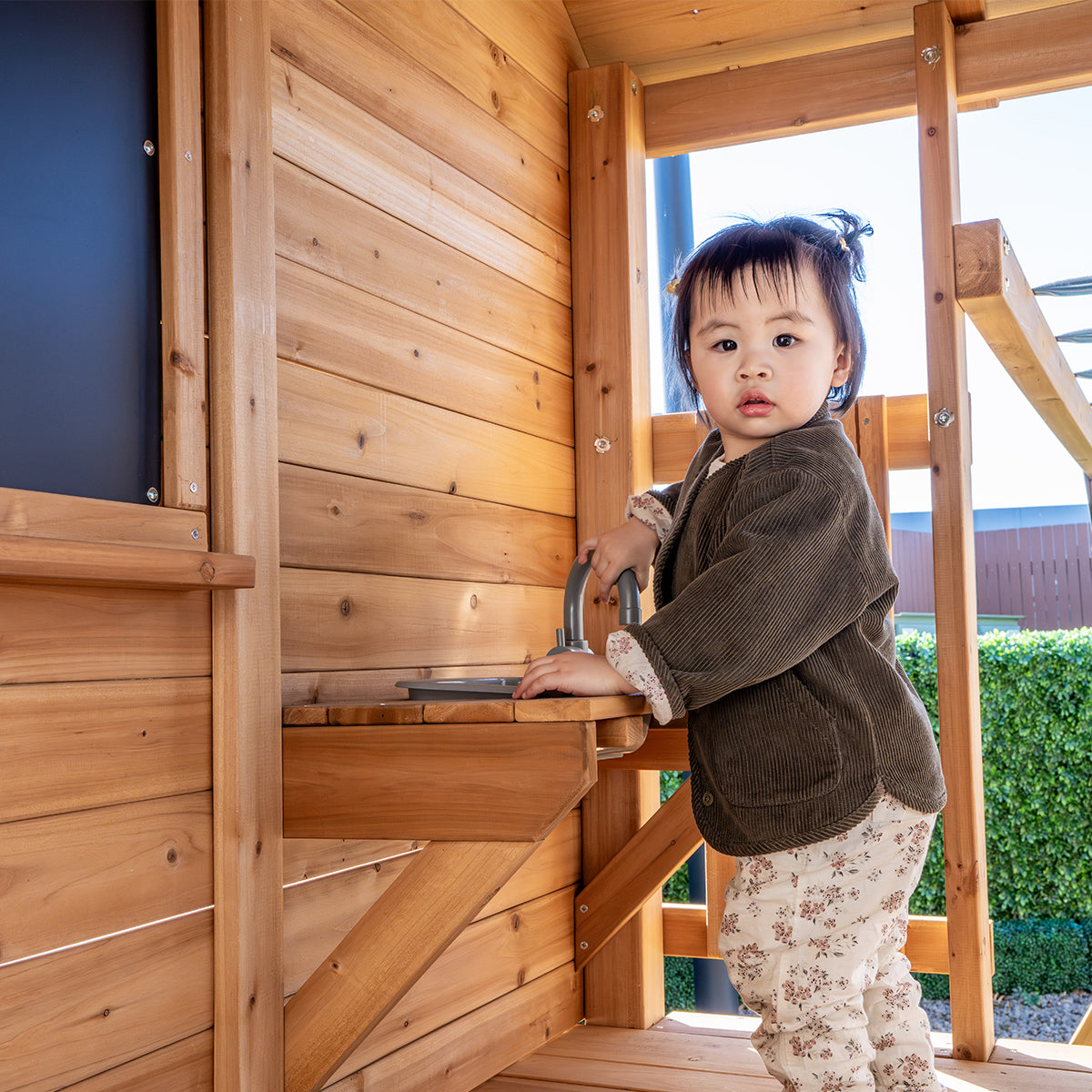 Lifespan Kids Kingston Cubby House with 2.2m Slide (Pastel Blue)