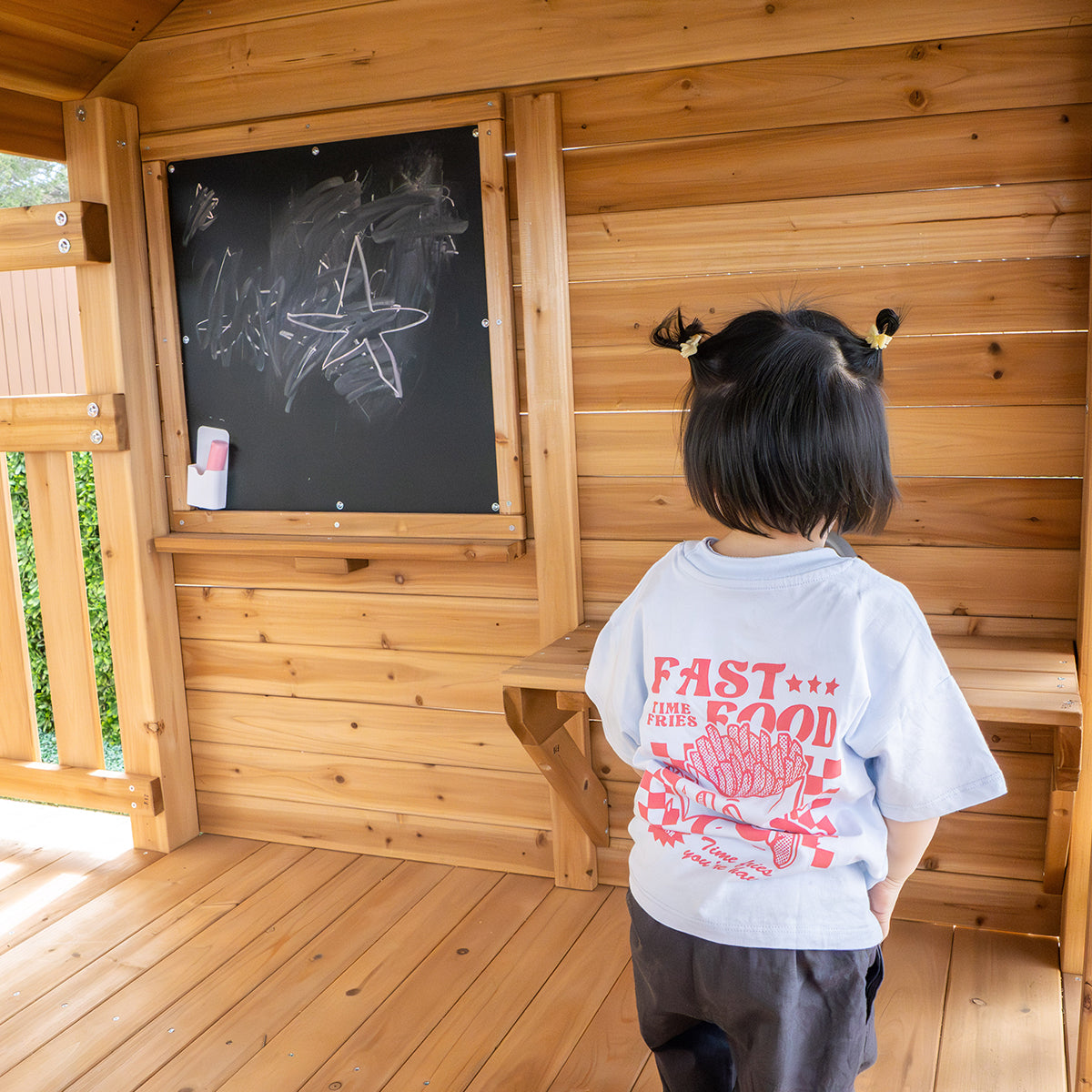 Lifespan Kids Kingston Cubby House with 2.2m Slide (Pastel Green)