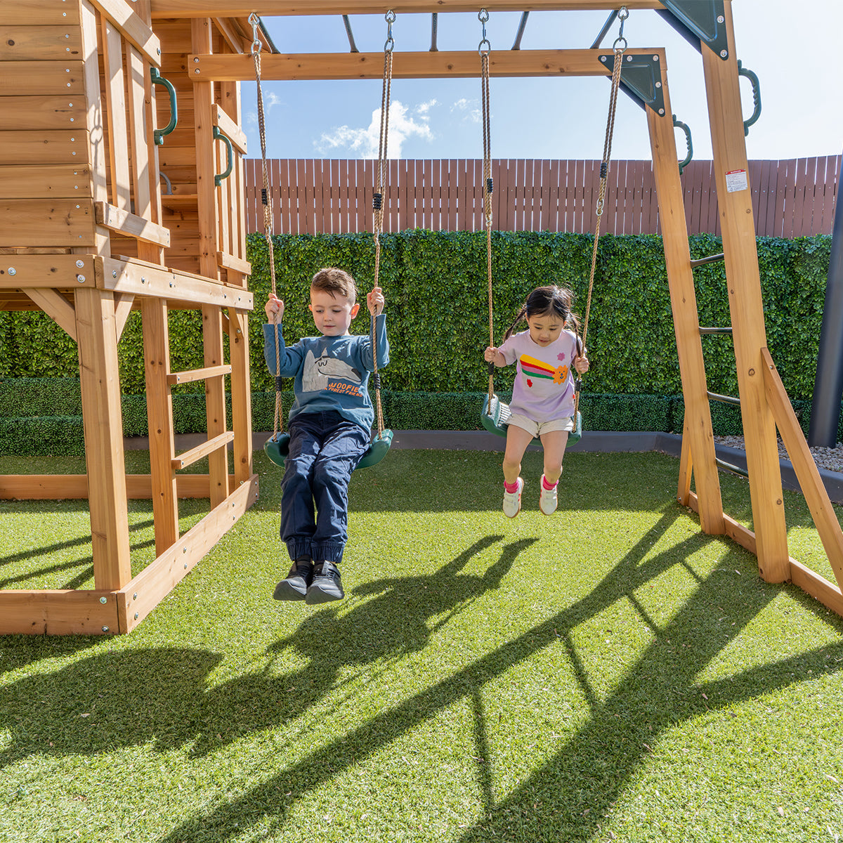 Lifespan Kids Kingston Cubby House with 2.2m Slide (Pastel Green)