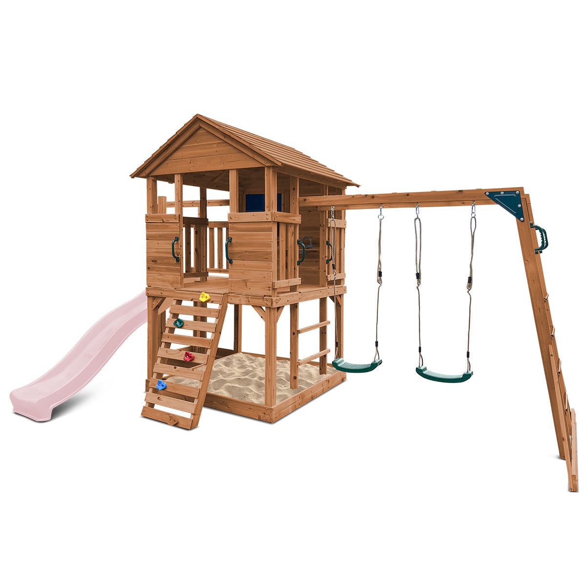 Lifespan Kids Kingston Cubby House with 2.2m Slide (Pastel Pink)