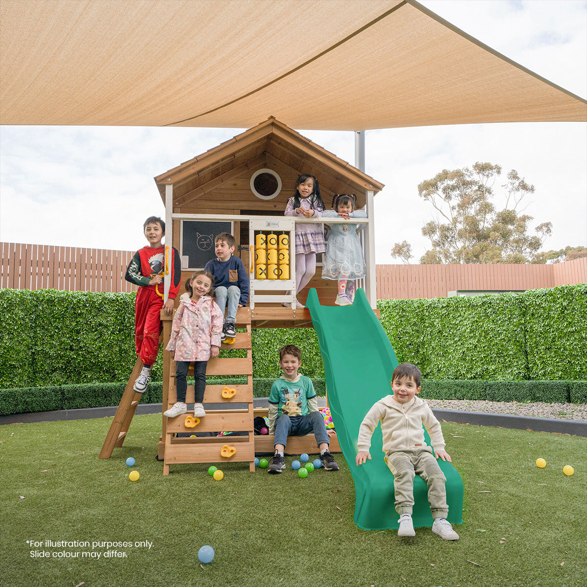 Lifespan Kids Warrigal Cubby House with 2.2m Slide (Pastel Blue)