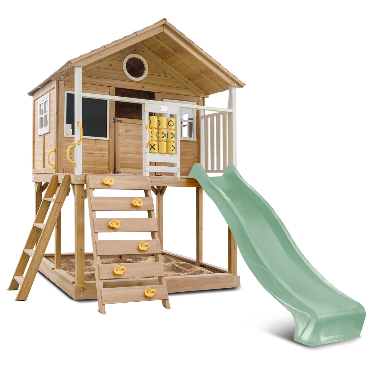 Lifespan Kids Warrigal Cubby House with 2.2m Slide (Pastel Green)