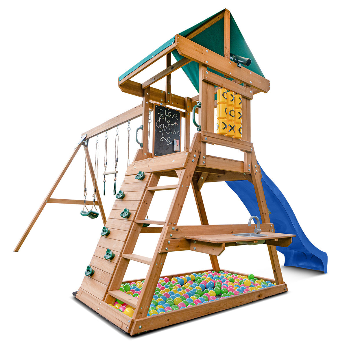 Lifespan Kids Birmingham Swing Set & Play Centre with 2.2m Slide (Blue)