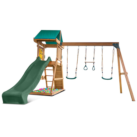 Lifespan Kids Birmingham Swing Set & Play Centre with 2.2m Slide (Green)