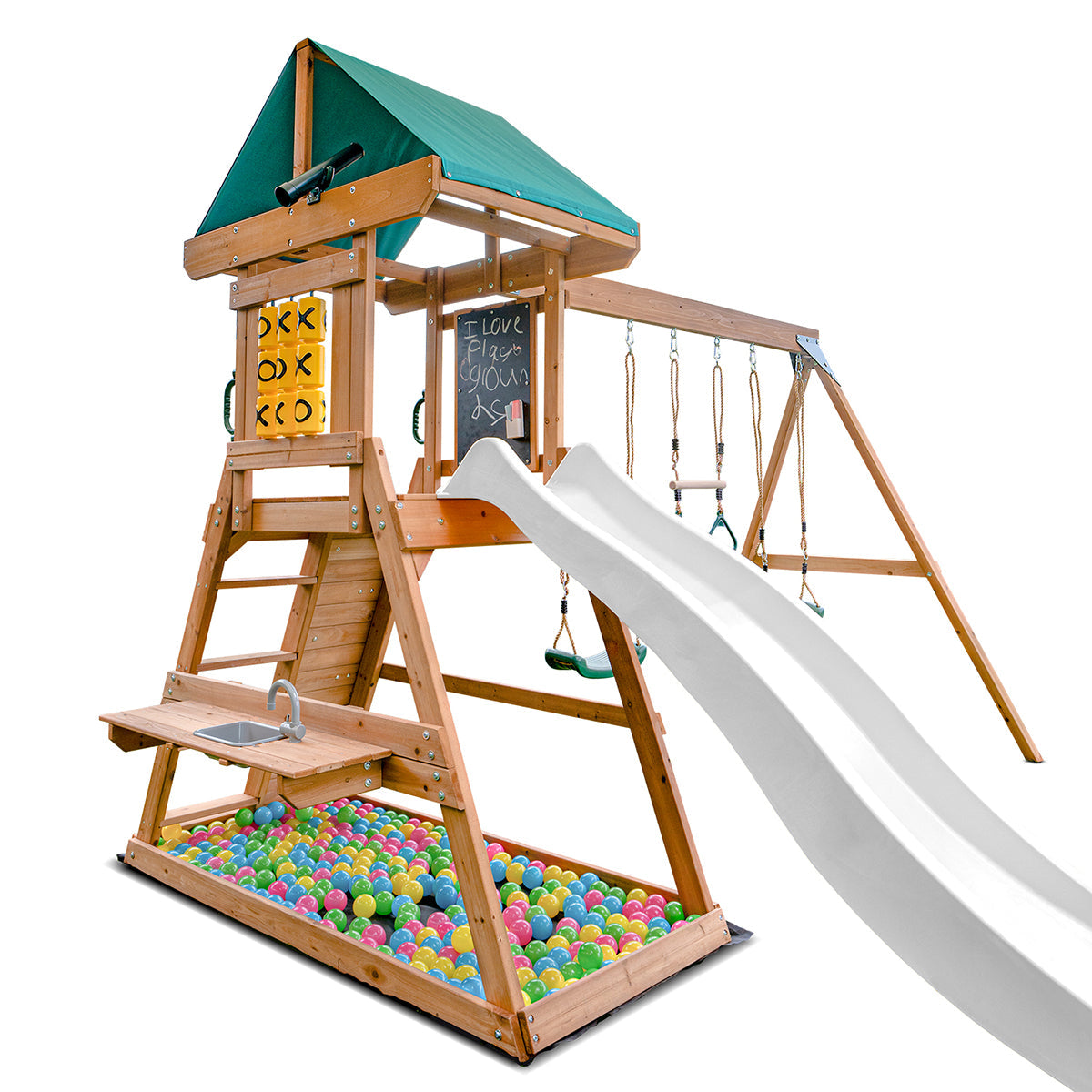 Lifespan Kids Birmingham Swing Set & Play Centre with 2.2m Slide (White)