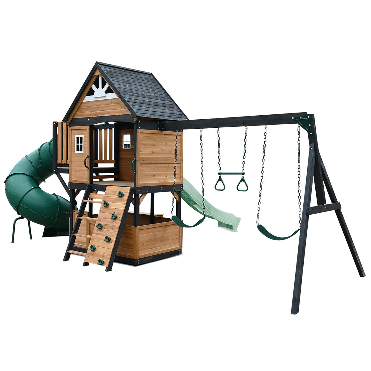 Lifespan Kids Claremont Swing Set & Play Centre with 2.2m Slide (Pastel Green)