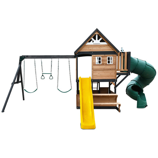 Lifespan Kids Claremont Swing Set & Play Centre with 2.2m Slide (Yellow)