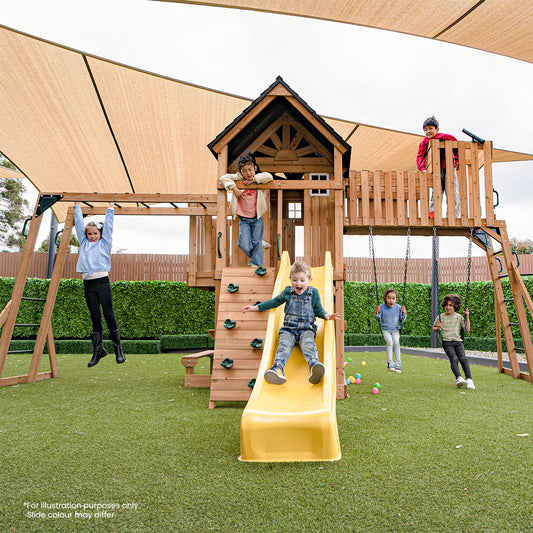 Lifespan Kids Kensington Swing Set, Monkey Bars & Play Centre with 2.2m Slide (Blue)