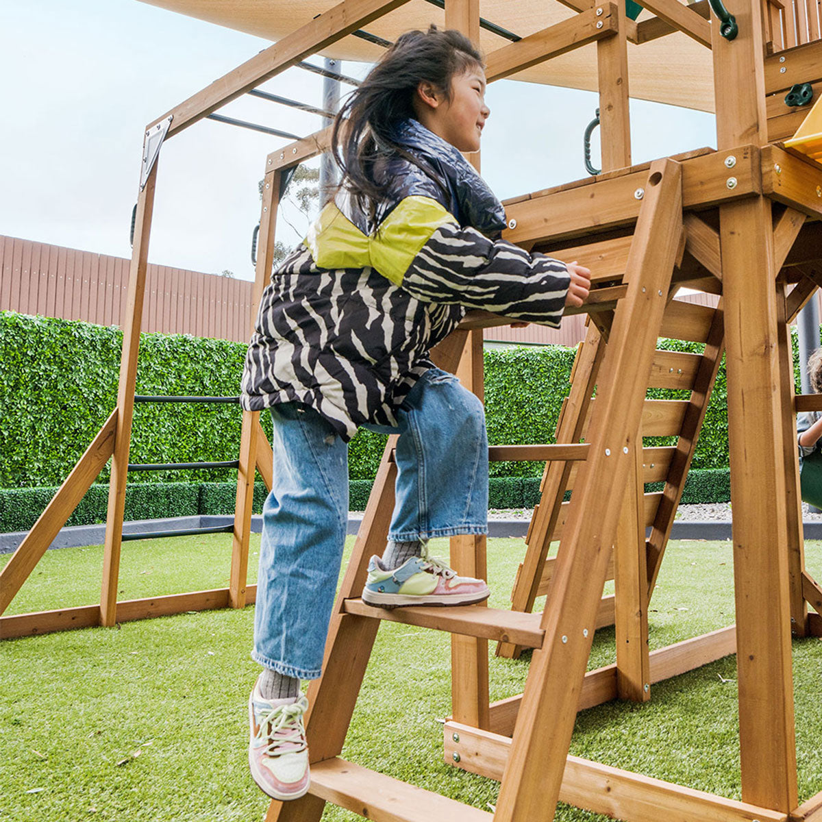 Lifespan Kids Walton Swing Set, Monkey Bars & Play Centre with 2.2m Slide (Green)