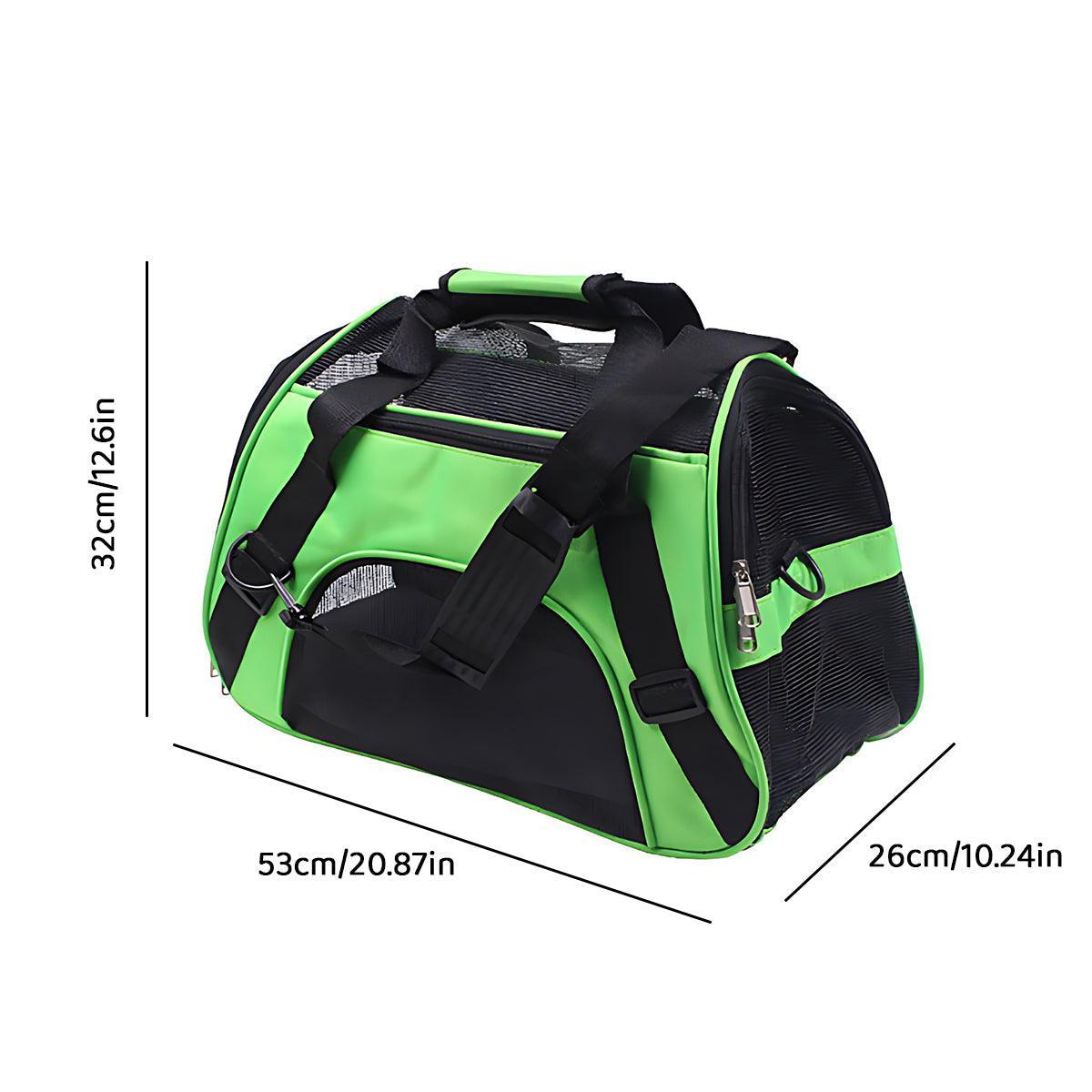 Pet Carrier Bag Portable Large Cat Dog Comfort Tote Travel Bag Airline Approved - Green