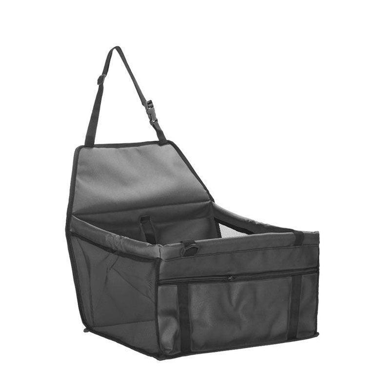 Pet Car Booster Seat Travel Carrier Basket for Cats Dogs with Secure Design - Black