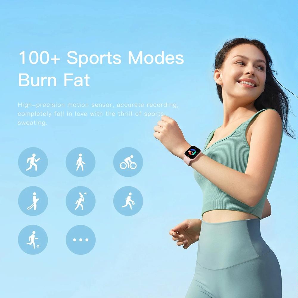 1.83 Inch Touch Screen Ai Voice Heart Rate / Blood Oxygen / Blood Pressure / Sleep Monitoring Bluetooth Smartwatch - Black