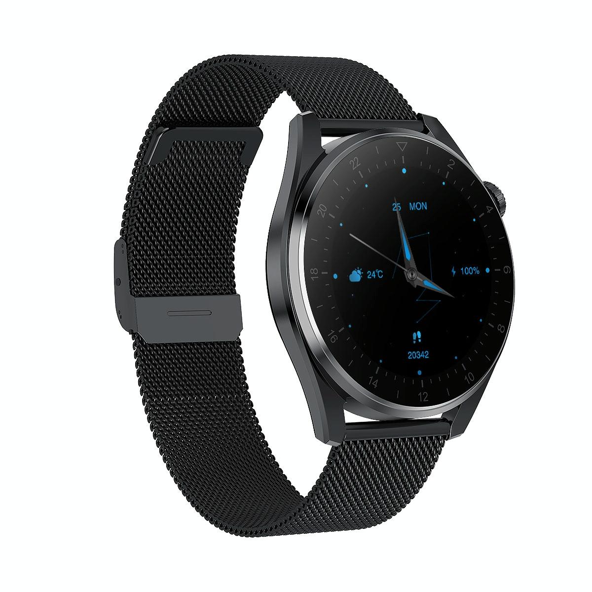 Waterproof Steel Smartwatch With Colour Screen - Ip68 - Black