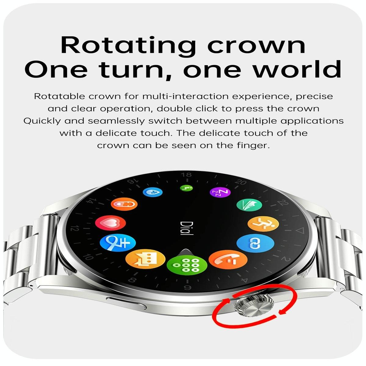 Waterproof Steel Smartwatch With Colour Screen - Ip68 - Black