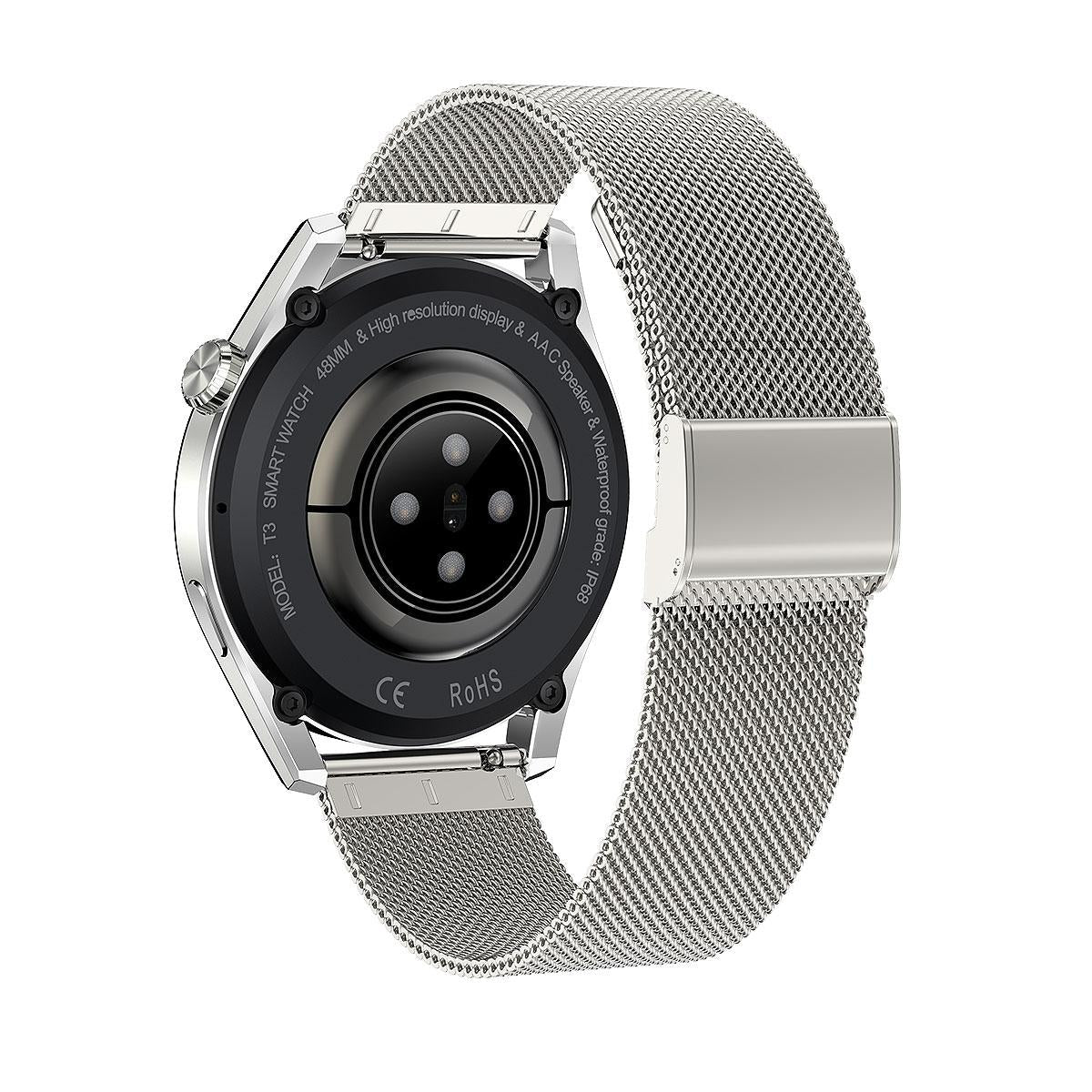 Waterproof Steel Smartwatch With Colour Screen - Ip68 - Black