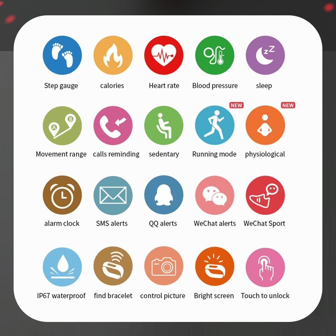 Waterproof Touch Screen Smartwatch - Ipx67 - Purple