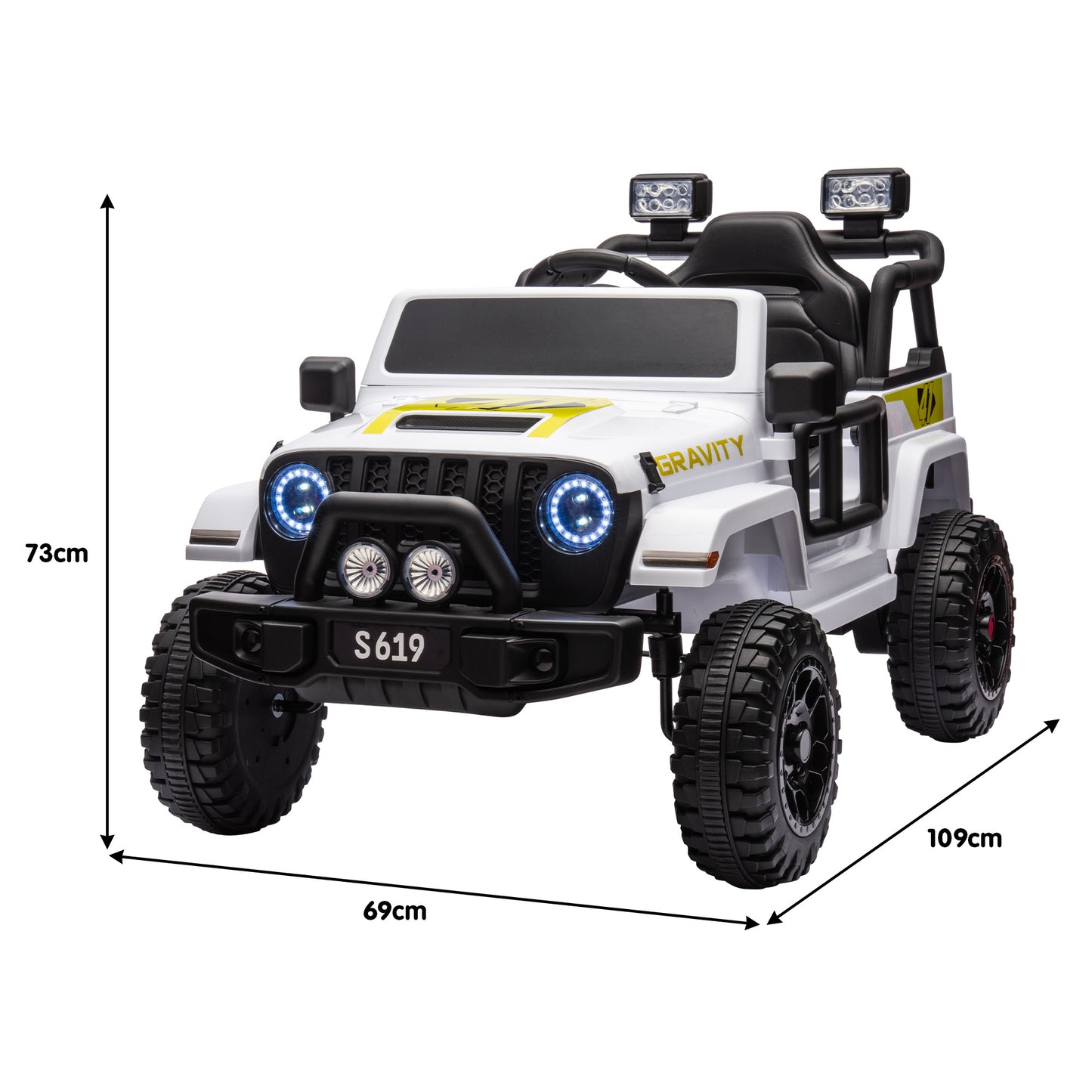 12V Kids Electric Ride On Jeep – White