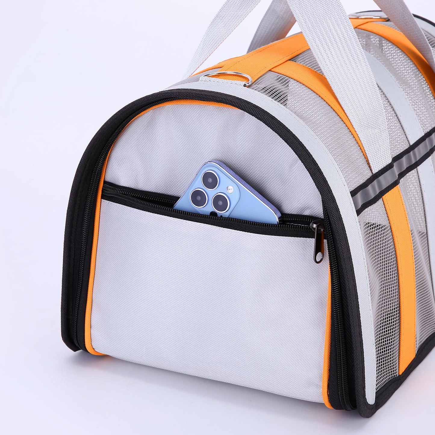 Size S Light Green And White Foldable Pet Carrier Bag - Lightweight, Breathable, and Spacious for All Seasons