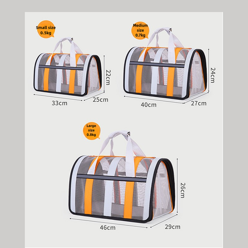 Size M Black Foldable Pet Carrier Bag - Lightweight, Breathable, and Spacious for All Seasons