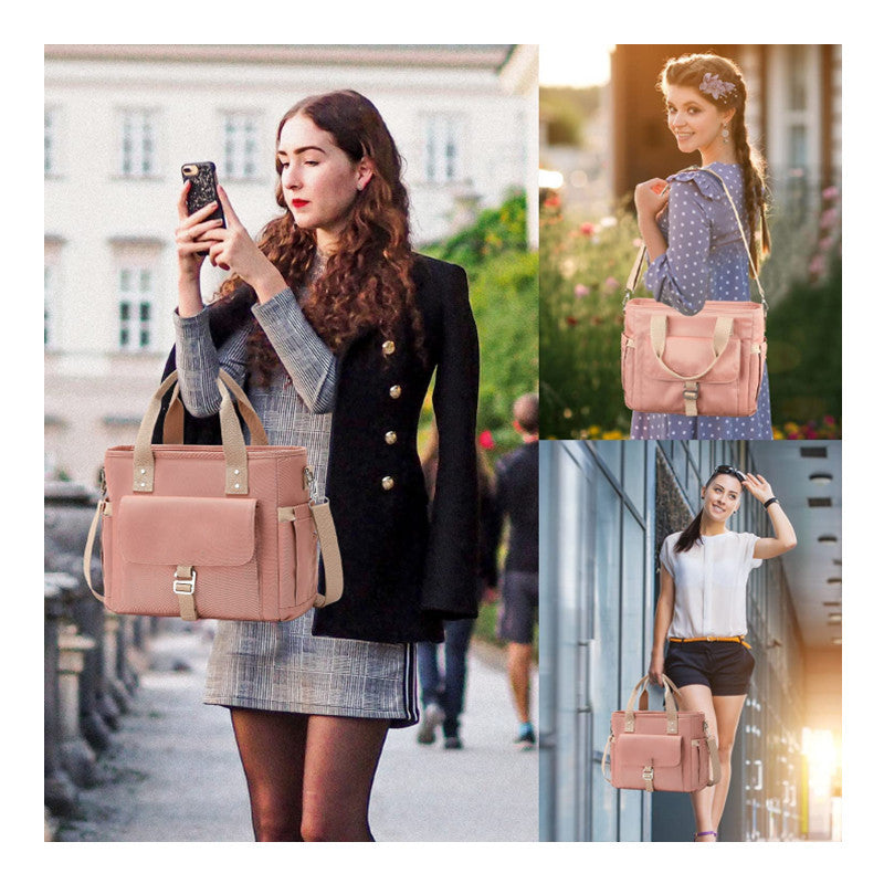 Black Spacious Insulated Lunch Bag - Wide Open Design, Removable Strap, Side Water Bottle Pockets - Perfect for Work, Picnic & Travel