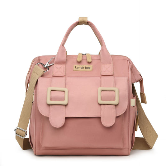 Pink Multifunctional Insulated Lunch Bag for Women - Waterproof, Lightweight, and Stylish for Picnics and Outings